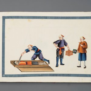 Een album met twaalf Chinese 'lijfstraffen' schilderingen op rijstpapier, Canton, 19e eeuw — foto 13