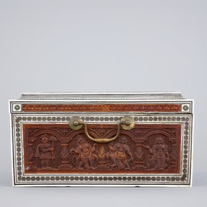 Een Anglo-Indische houten doos met inlegwerk van ivoor, Vizagapatam, 19e eeuw — foto 6