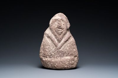 Een antropomorfe stenen sculptuur of koerganstele, Mesopotamië of Oost-Europa, wellicht 2e millennium v.C.