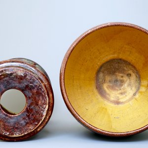 Een art nouveau cache-pot op sokkel in Vlaams aardewerk, vroeg 20e eeuw — foto 5