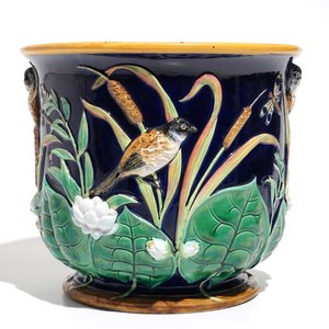 Een Art Nouveau jardinière op onderschotel, George Jones, 19e eeuw — foto 4