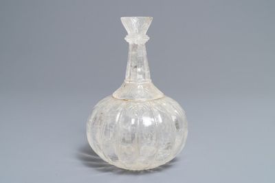 Een bergkristallen hookah basis in Mogoolse stijl, India, 19/20e eeuw