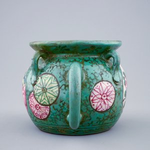 Een beschilderde Chinese Yixing steengoed theepot met deksel, 19e eeuw — foto 5