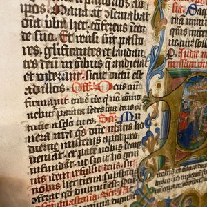 Een bladzijde uit een verlucht getijdenboek, wellicht Frans, 15e eeuw — foto 15