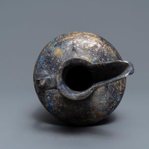 Een blauw geglazuurde kruik in Islamitisch aardewerk, Kashan, Iran, 13e eeuw — foto 7