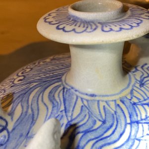 Een blauw-witte Annamese kendi in de vorm van twee eenden, Vietnam, 14/15e eeuw — foto 12
