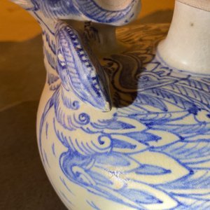 Een blauw-witte Annamese kendi in de vorm van twee eenden, Vietnam, 14/15e eeuw — foto 15