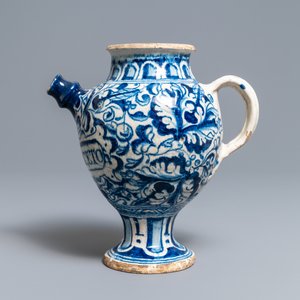 Een blauw-witte Antwerpse majolica siroopkan, 2e helft 16e eeuw — foto 4