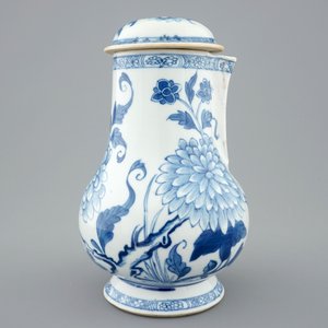 Een blauw-witte Chinese kan met deksel, Kangxi — foto 3