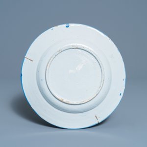 Een blauw-witte Delftse chinoiserie schotel, 17e eeuw — foto 2
