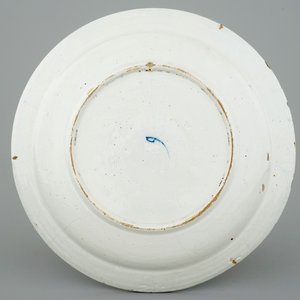 Een blauw-witte Delftse schotel met chinoiserie decor, 18e eeuw — foto 2
