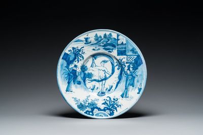 Een blauw-witte Delftse schotel met Venus, eind 17e eeuw