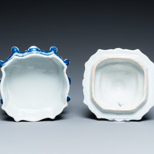 Een blauw-witte Delftse tabaksdoos met een edelman, 2e helft 18e eeuw — foto 6