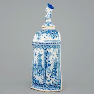 Een blauw-witte Delftse wandfontein met bassin, 18e eeuw — foto 5