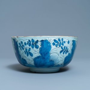 Een blauw-witte Engelse Delftse kom gedateerd 1684 — foto 5