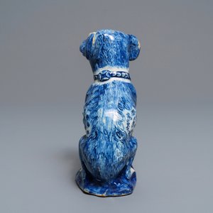 Een blauwwit Delfts model van een hond, 1e helft 18e eeuw — foto 3