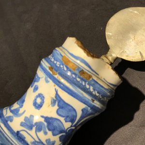 Een blauwwitte chinoiserie kan met tinnen deksel, Haarlem of Delft, 1e helft 17e eeuw — foto 15