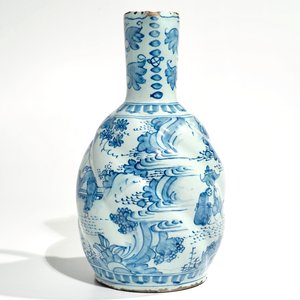 Een blauwwitte Delftse getorsadeerde kan met chinoiserie decor, 2e helft 17e eeuw — foto 3