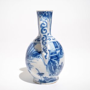 Een blauwwitte Delftse kan met chinoiserie decor, 2e helft 17e eeuw — foto 2