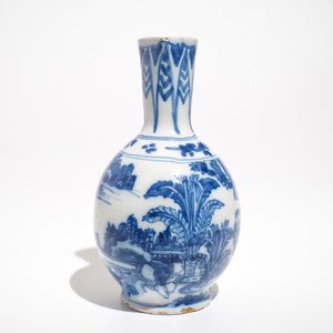 Een blauwwitte Delftse kan met chinoiserie decor, 2e helft 17e eeuw — foto 4