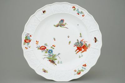 Een bord in Meissen porselein: "De Koreaanse Leeuw", ca. 1740