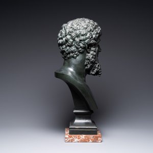 Een bronzen buste van Marcus Aurelius naar antiek voorbeeld, 19e eeuw — foto 3