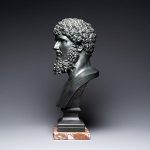 Een bronzen buste van Marcus Aurelius naar antiek voorbeeld, 19e eeuw — foto 5