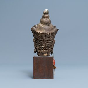 Een bronzen hoofd van een Bodhisattva, Thailand, 18/19e eeuw — foto 4