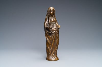 Een bronzen lusterornament in de vorm van een Madonna, Vlaanderen, 16e eeuw