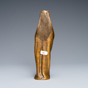 Een bronzen lusterornament in de vorm van een Madonna, Vlaanderen, 16e eeuw — foto 4