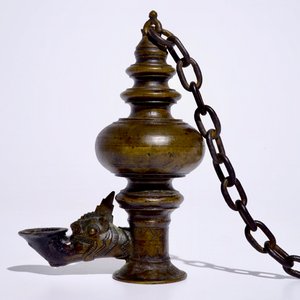 Een bronzen olielamp, Tibet, 19/20e eeuw — foto 4