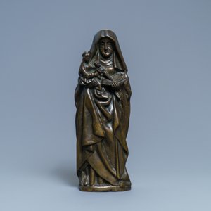 Een bronzen Sint-Anna-ten-Drieën groep in 16e eeuwse stijl, ca. 1900 — foto 2