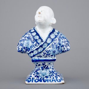 Een buste in blauw-wit aardewerk, Berlijn 18e eeuw — foto 2