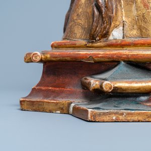 Een buste van de Maagd Maria in hout met polychromie, Duitsland, 15/16e eeuw — foto 18