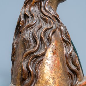 Een buste van de Maagd Maria in hout met polychromie, Duitsland, 15/16e eeuw — foto 28