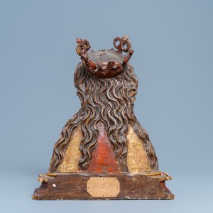 Een buste van de Maagd Maria in hout met polychromie, Duitsland, 15/16e eeuw — foto 3