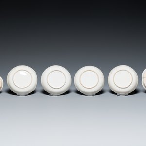 Een Chinees 18-delig famille rose theeservies met mandarijns decor, Qianlong — foto 3
