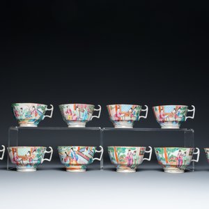 Een Chinees 24-delig Canton famille rose theeservies, 19e eeuw — foto 5