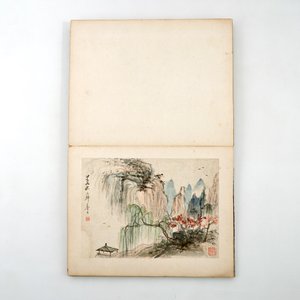 Een Chinees album met aquarellen en kalligrafie, 19/20e eeuw — foto 5