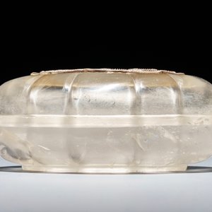Een Chinees bergkristallen dekseldoosje met zilver ingelegd, 17/18e eeuw — foto 3