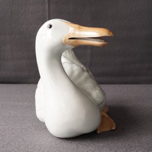Een Chinees blanc de Chine model van een gans, reliëfmerk, Republiek, 20e eeuw — foto 10
