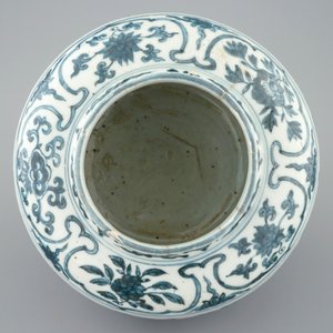 Een Chinees blauw-wit vaasje met kraanvogels, Ming Dynastie — foto 5