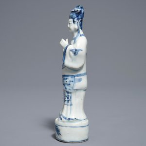 Een Chinees blauwwit model van een dame, Wanli — foto 4