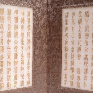 Een Chinees boekje met bewerkte jade plaquettes met teksten en zegels, 20e eeuw — foto 8