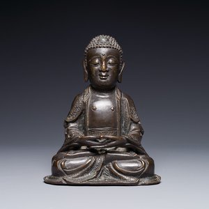 Een Chinees bronzen beeld van Boeddha, Ming — foto 1