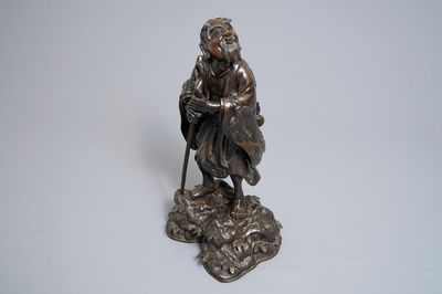 Een Chinees bronzen beeld van Li Tieguai, 18/19e eeuw