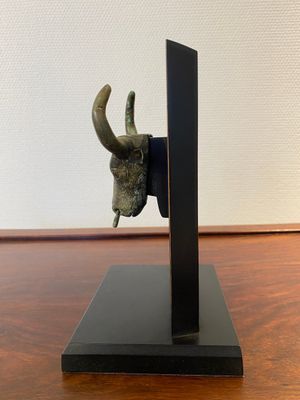 Een Chinees bronzen ornament in de vorm van een stierenkop, Periode der Strijdende Staten — foto 3