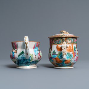Een Chinees Canton famille rose 18-delig theeservies, 19e eeuw — foto 22
