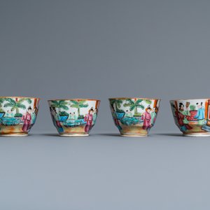 Een Chinees Canton famille rose 18-delig theeservies, 19e eeuw — foto 26