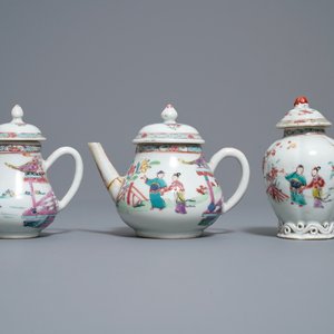 Een Chinees famille rose 18-delig theeservies, Yongzheng — foto 2